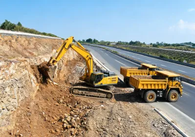Highway cut and fill earthworks