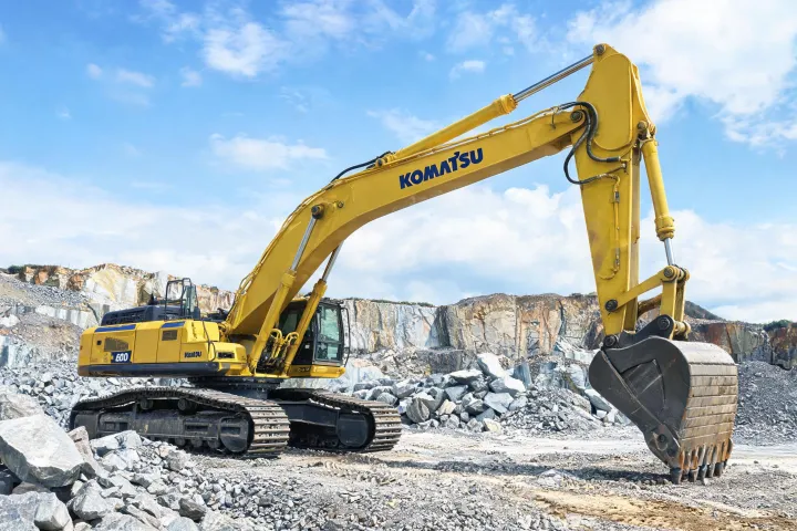 Flagship 60-ton crawler excavator at quarry